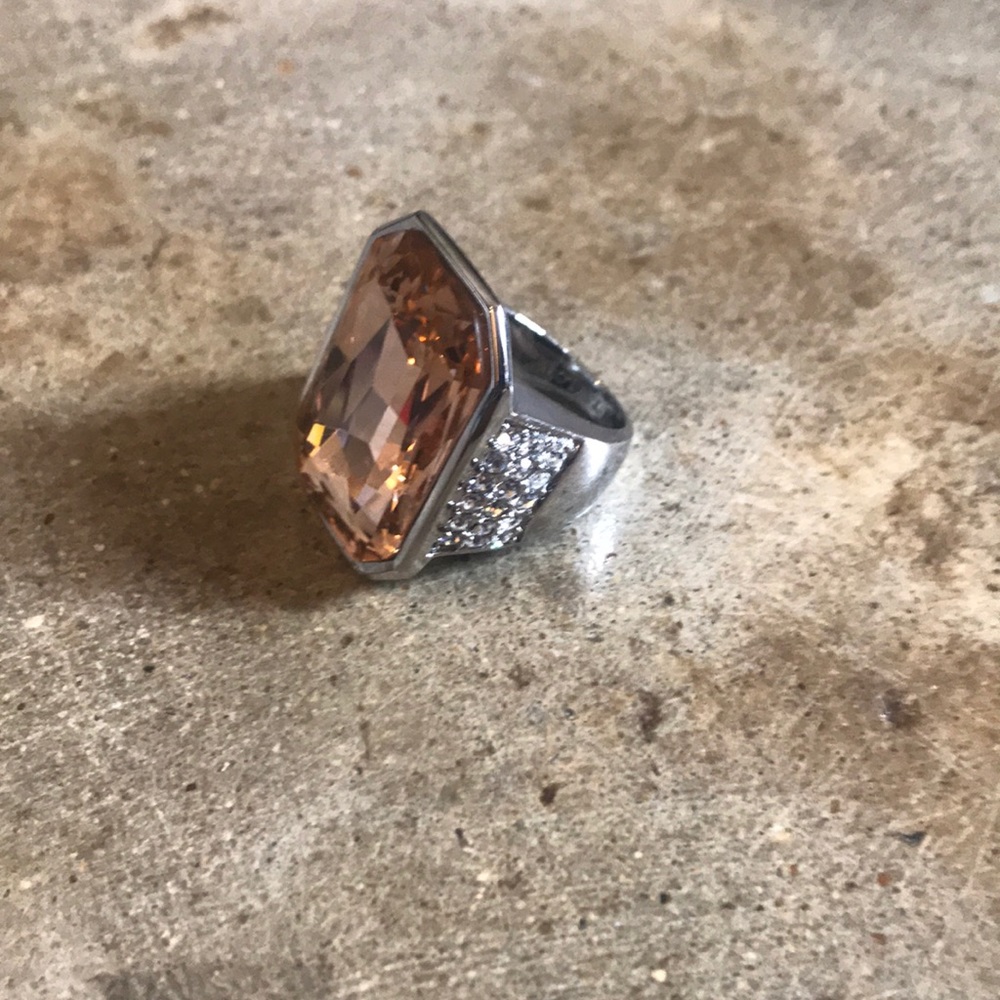 Ann Taylor Diamond Crystal Cocktail Ring 7